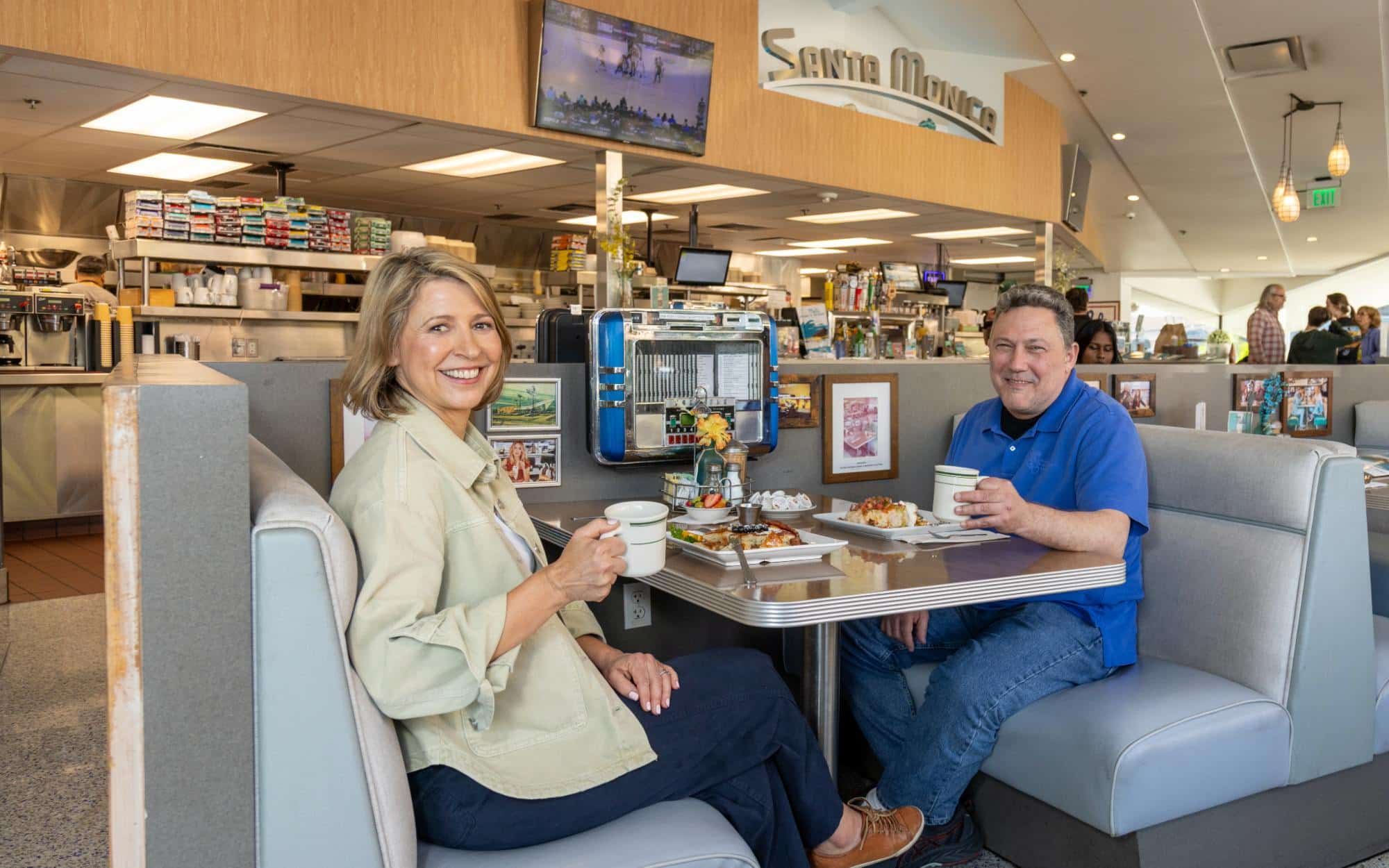 Samantha enjoys breakfast at Mels Drive In with CA Historic Route 66 Society President Scott Piotrowski by Samantha Isom